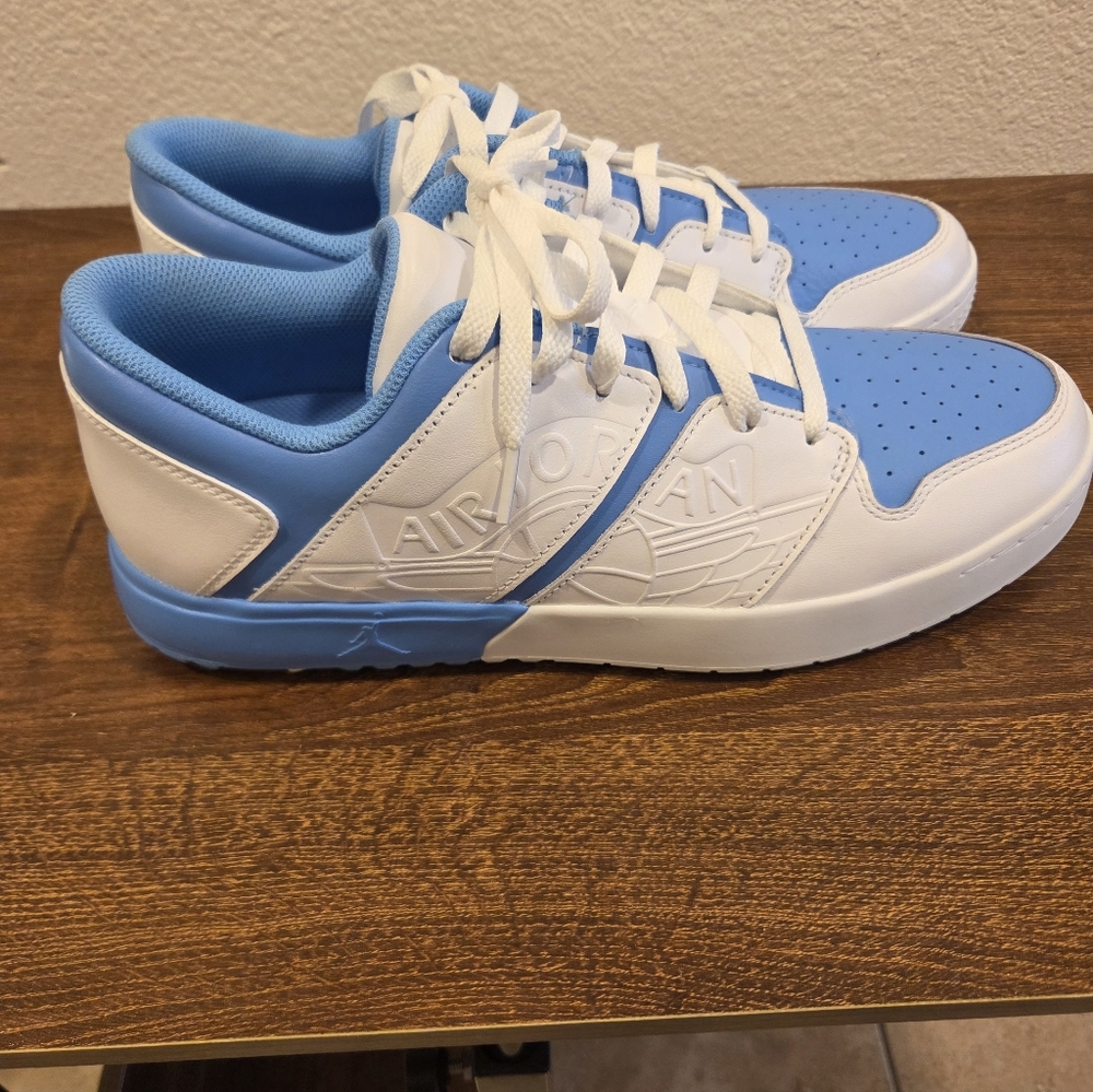 Jordan Men's Sky Blue and White Sneakers